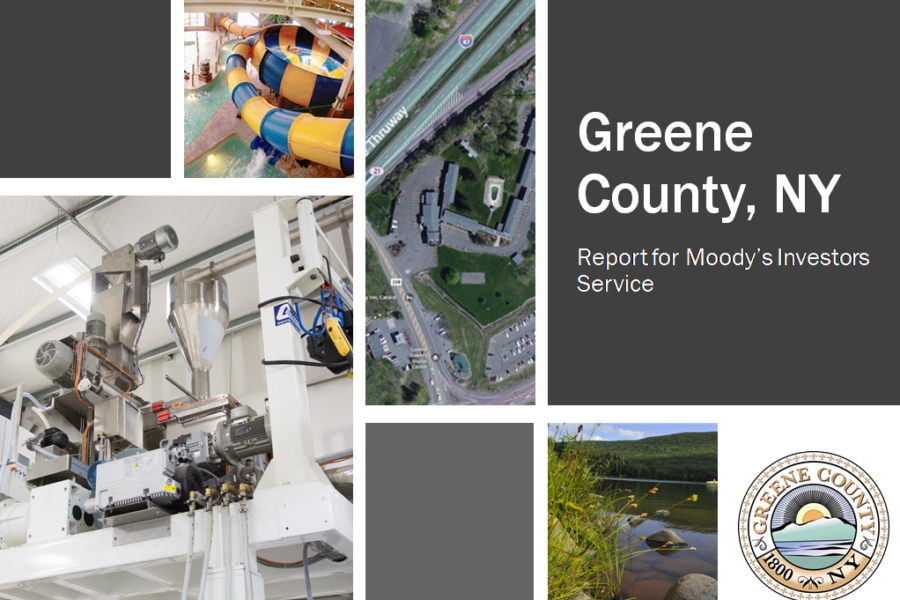 Cover of the report that Camoin Associates developed for Green County, New York, shows a collage of industrial and recreational images from around the county, along with the county's logo